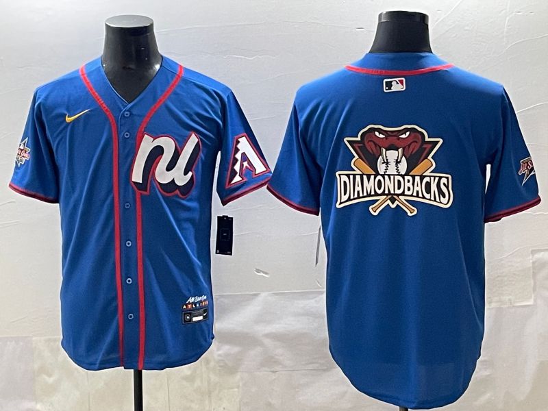 Men 2025 Arizona Diamondback Blank Blue All star Blank Blue Nike MLB Jersey style 2->->